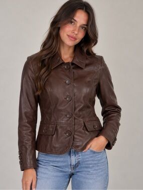Danier Genuine Leather Jacket – Size Small | Moto Minimalism | Quiet‑Luxury l